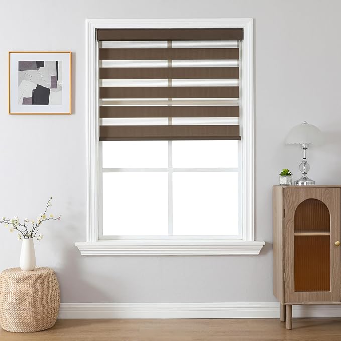 Joydeco Cordless Zebra Blinds for Windows, Dual Layer Light Control Window - Image 2