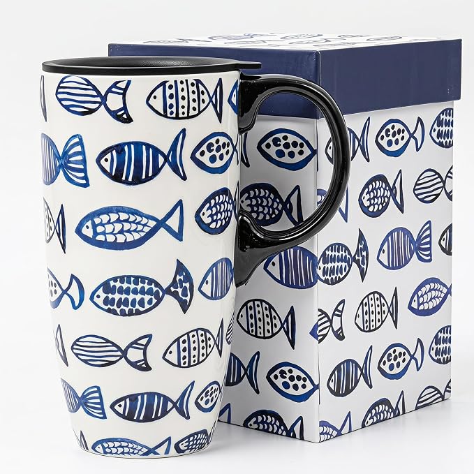 DUSVALLY 17oz Ceramic Travel Mug by DUSVALLY