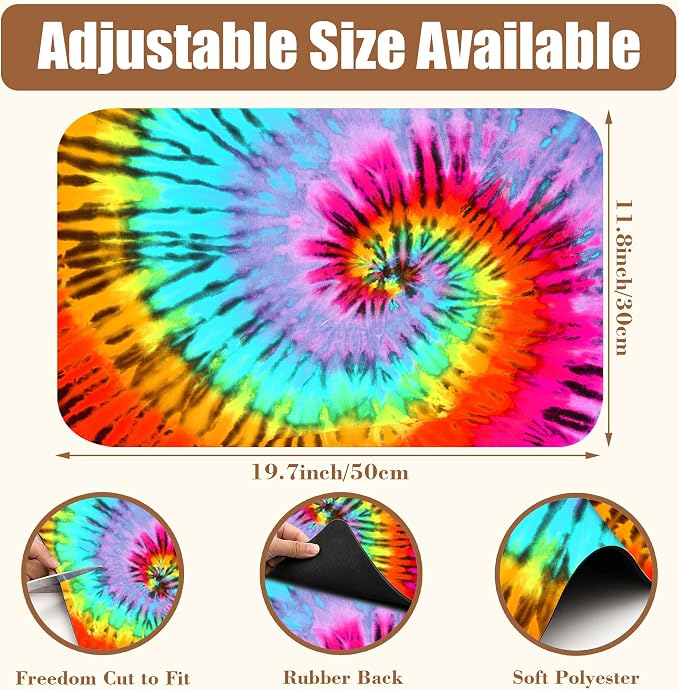 Dish Drying Mat Colorful Tie Dye Coffee Bar Mat - Image 2