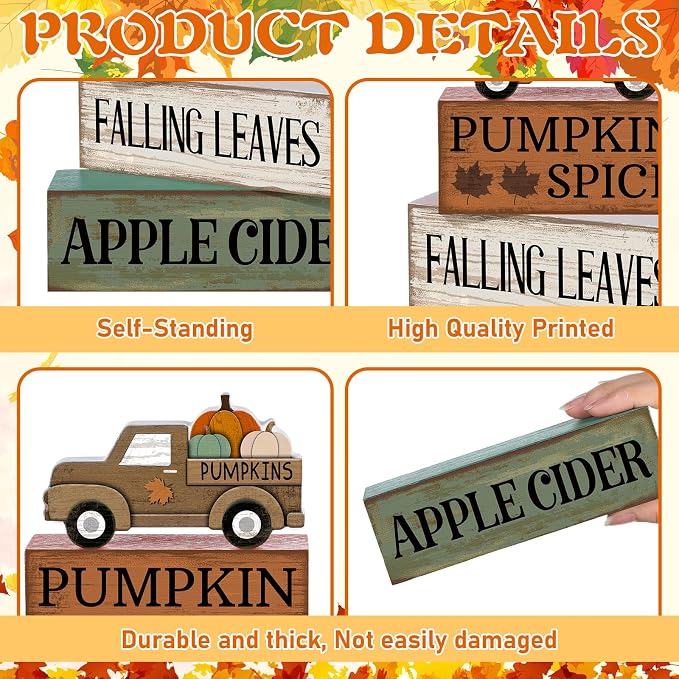 Lineshading 4 Pcs Fall Table Decoration - Image 6