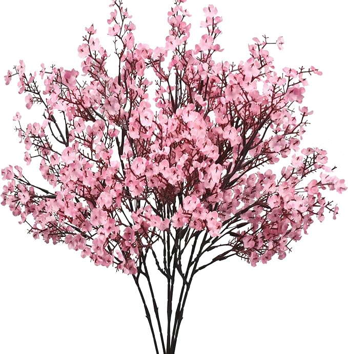 Mandy's 6 Bundles Artificial Light Brown Baby’s Breath Flowers | 18.5 Inch Silk by Mandys