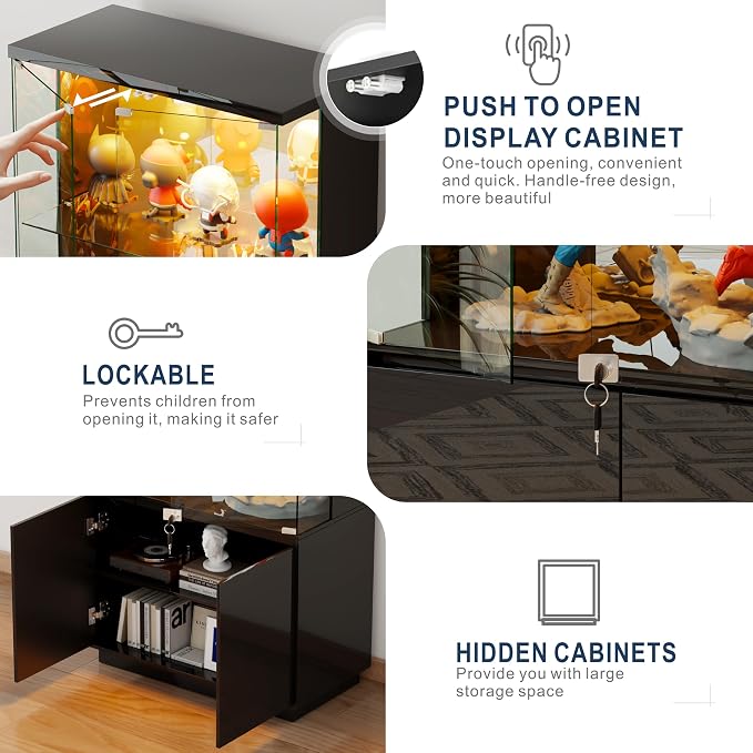Gurexl 71" Tall Glass Display Cabinet - - Image 5