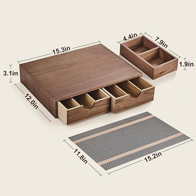 SMARTAKE Wooden K Cup Organizer Coffee Pod Storage Box, Coffee Pod Tea - Image 2