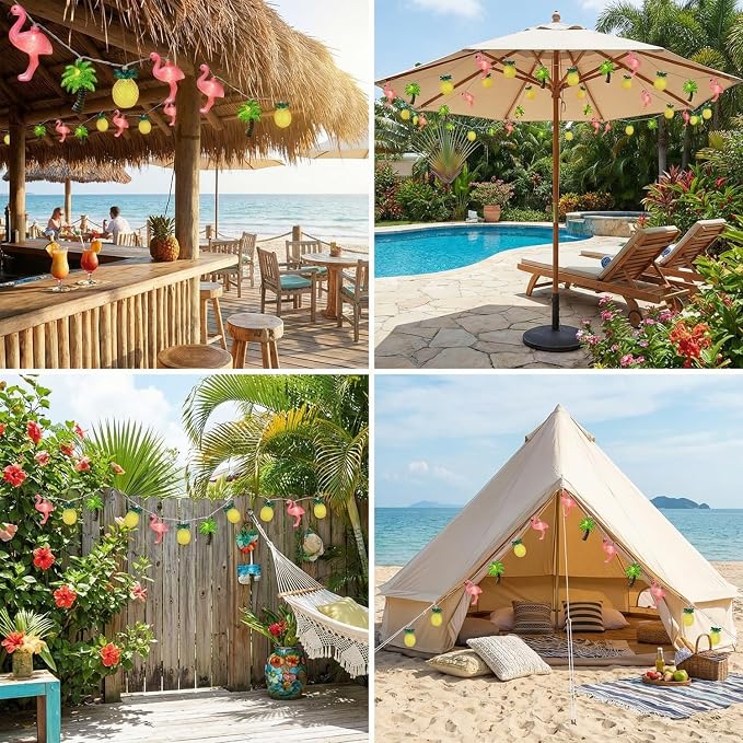 12FT 20LED Summer Hawaiian Themed Party Decorations Lights - Image 5