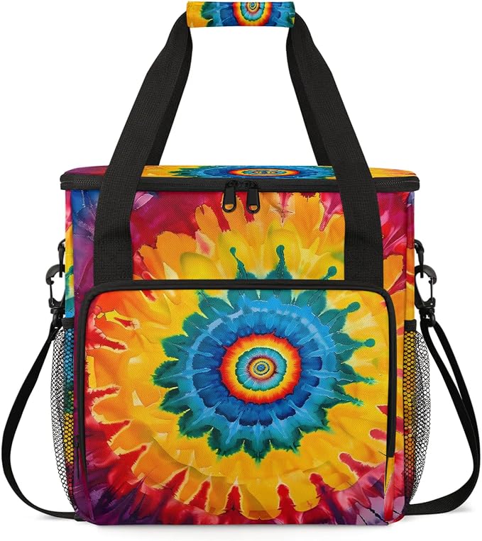 Bohemian Tie Dye Coffee Maker Carring Bag, Large Insulated Storage Organizer by Home