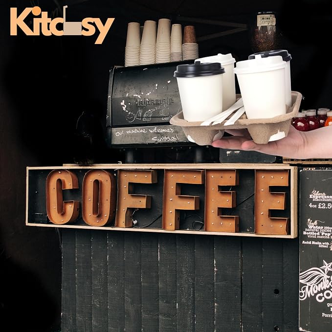 4-Cup Disposable Drink Carrier Tray, Molded Fiber Cup Holder, Coffee Carrier - Image 7