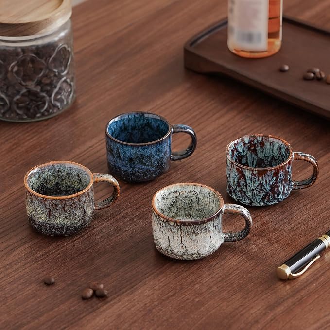 Espresso Cups Set of 2, Espresso Shot Cups, 2 ounce Ceramic Expresso Cups - Image 6