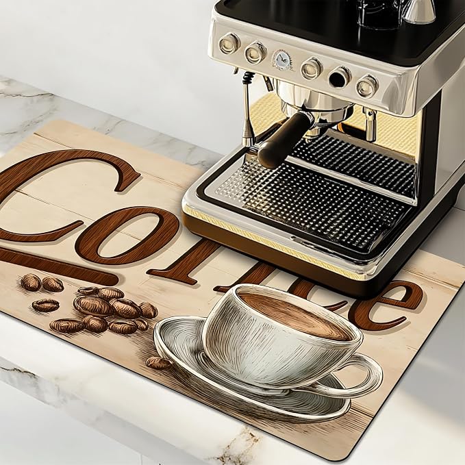 NYZE Coffee Mat Absorbent Non Slip Dish Drying Mat by GIVEYOUTHEBEST