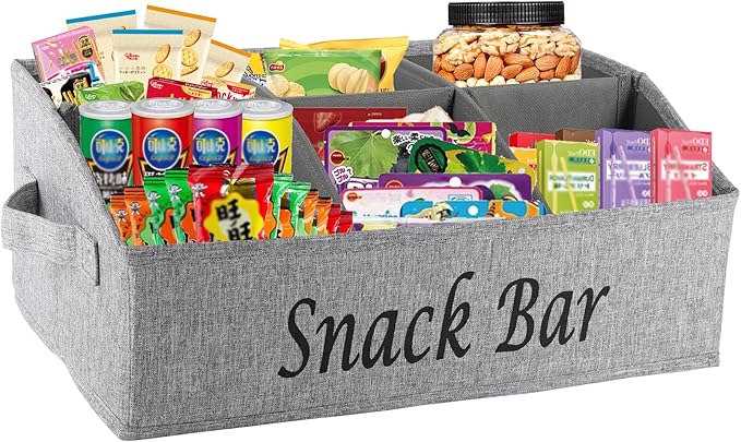 Snack Organizer for Countertop, Fabric Snack Container by Xbopetda