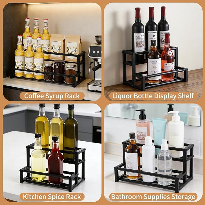 Expandable Coffee Syrup Organizer – Adjustable 12.6"–22.8" Metal Liquor Bottle - Image 4