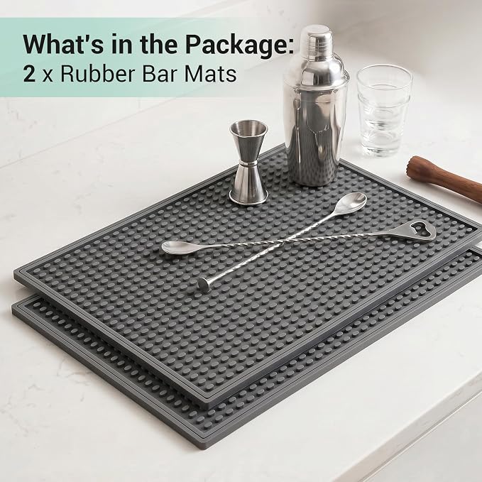 Rubber Bar Mat for Counter, Heat Resistant & Spill-proof Countertop Protector - Image 3