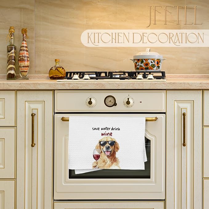 Funny Golden Retriever Kitchen Towels, Gifts - Image 3