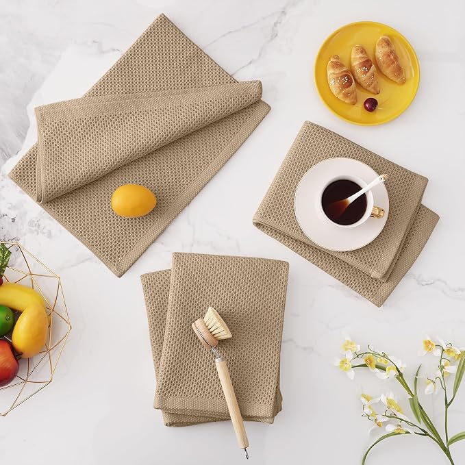 Homaxy 100% Cotton Oversized Waffle Weave Kitchen Dish Towels, Ultra Soft - Image 7