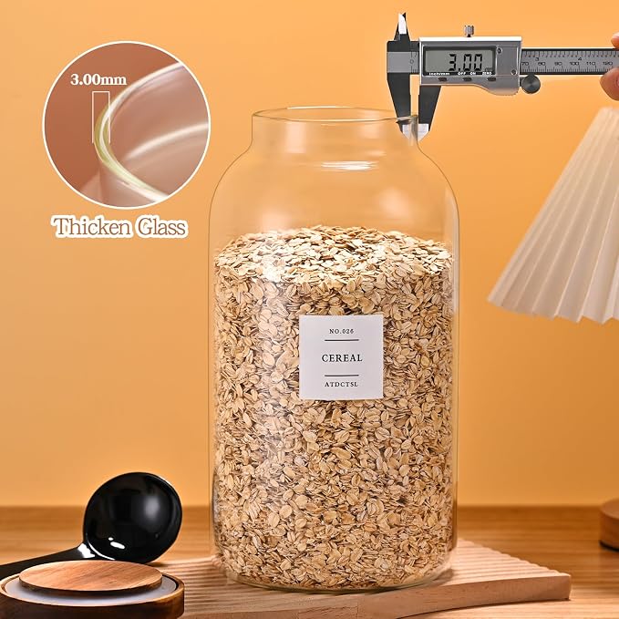 2 PCS Large Glass Jar With Lid，Glass Food Storage Jars - Image 5