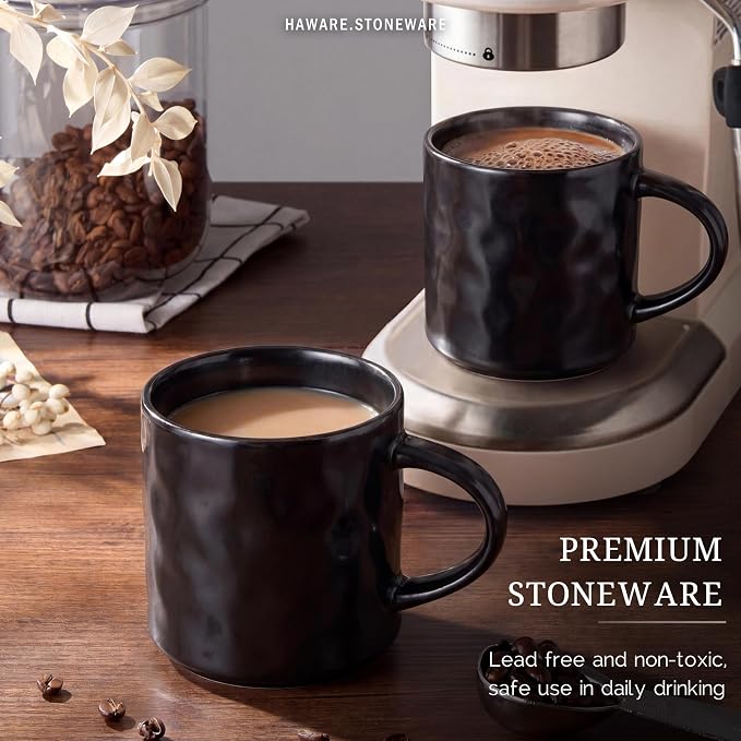 HaWare 14OZ Coffee Mugs Set of 4, Stoneware Coffee Cups - Image 4