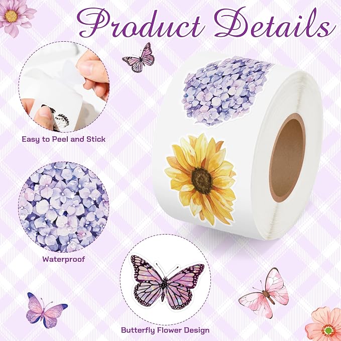 Haooryx Butterfly Flower Sticker Roll - Image 3