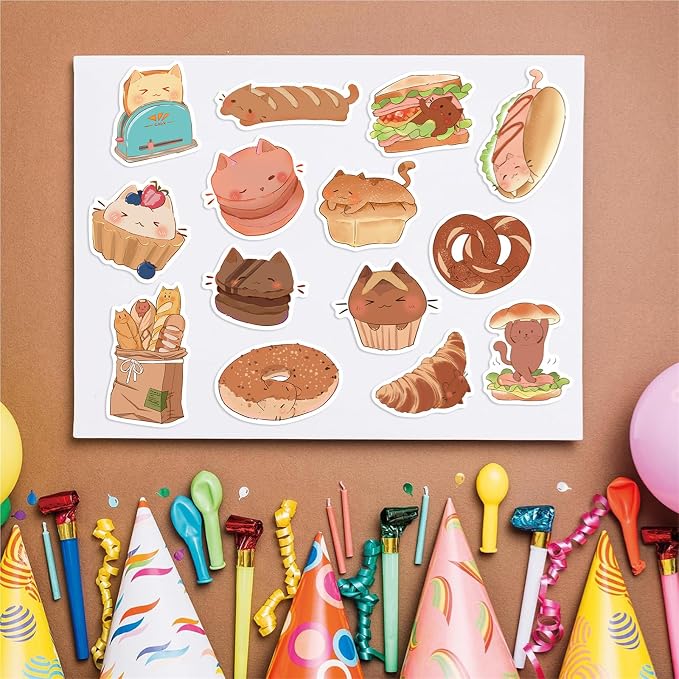 50PCS Kawaii Stickers Animal Food Word Cute Vinyl Sticker Decals Waterproof - Image 6