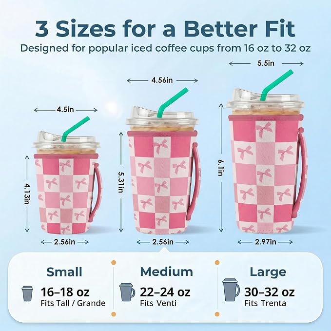 Artsocket 3 Pack Reusable Iced Coffee Sleeve - Image 2