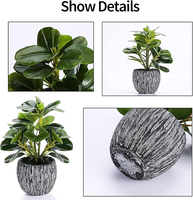 Artificial Potted Plant, Real Touch Artificial Oak Leaves Waterproof Fake - Image 2