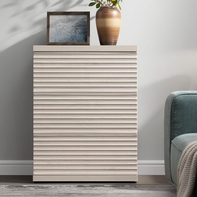 SICOTAS Sideboard Cabinet with Storage, Modern Fluted Buffet Cabinet with 3 - Image 3