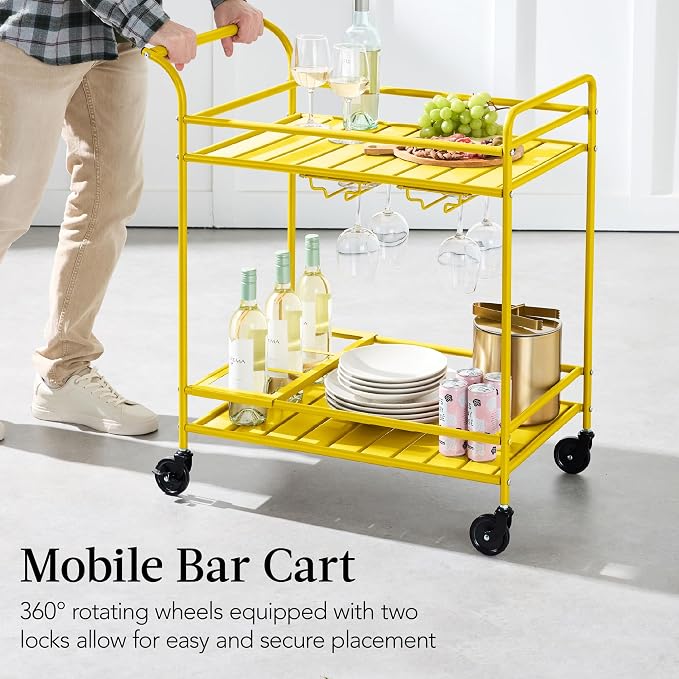 Best Choice Products Rolling Bar Cart, Mobile Home Bar Serving Cart, Serving - Image 5