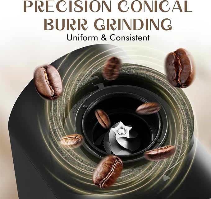 AYCHIRO Electric Conical Burr Coffee Grinder, Touchscreen Coffee Grinder - Image 4