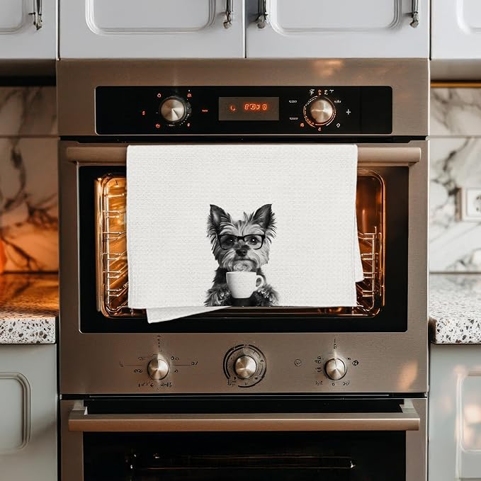 Funny Yorkshire Terrier Coffee Kitchen Towels, Yorkshire Terrier Gifts - Image 4