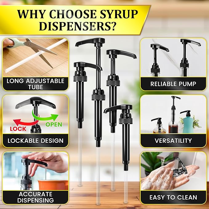 4 Pcs Coffee Syrup Pump Dispenser Set - Image 5