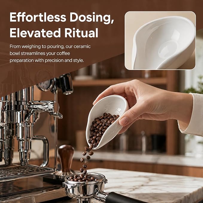 BRBASAP Coffee Bean Dosing Cup Ceramic Espresso Measuring Tray Coffee Dosing - Image 2