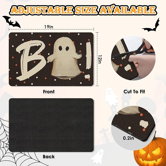 Arttown Coffee Mat for Countertops, Dotted Boo Crew Retro Spook Ghost Dish - Image 3
