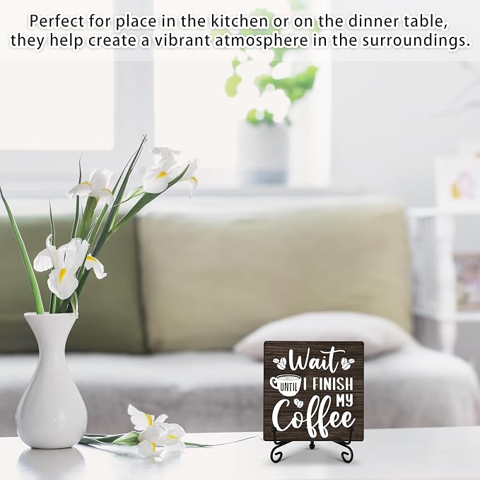 Coffee Bar Decor, Farmhouse Kitchen Table Decorations, Cafe Station Accessories - Image 4