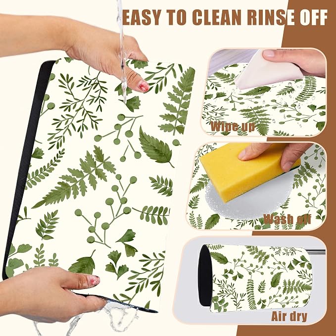 Green Leaf Coffee Mat Herb Dish Drying Mat - Image 5