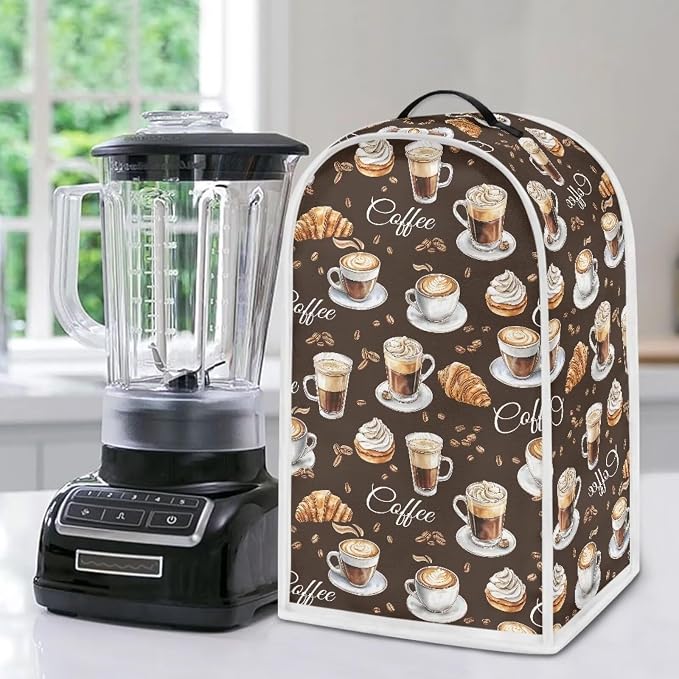 Bread & Coffee Pattern Kitchen Blender Cover Machine Washable Food Processor - Image 5
