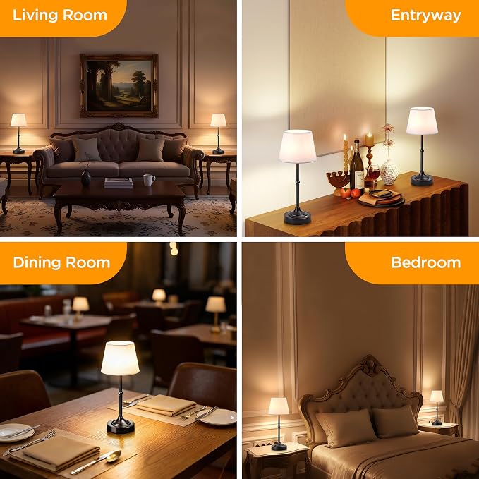 LUTEC 2 Pack Cordless Table Lamp, Battery Operated Lamp - Image 7