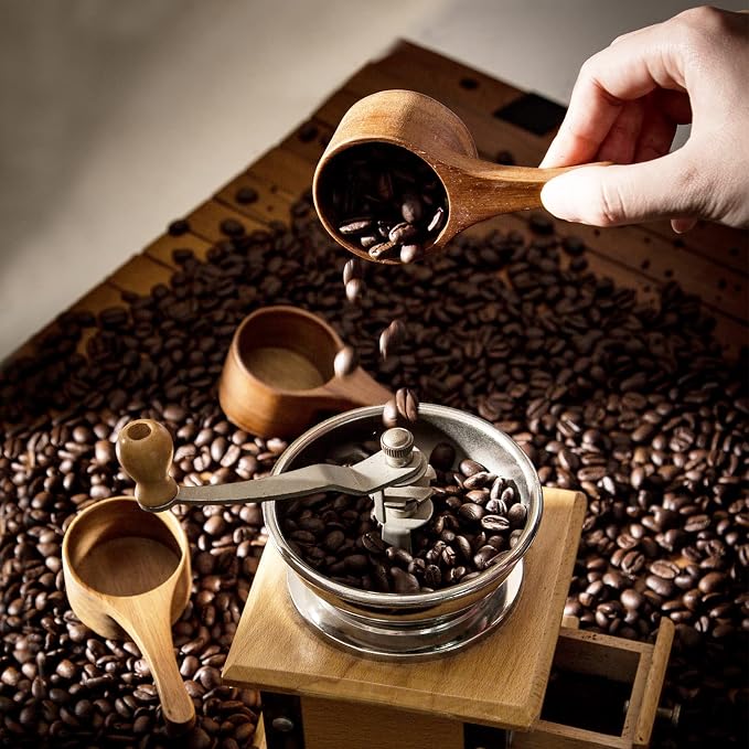 40 ml 4 Pack Acacia Wood Coffee Scoops, Small Wooden Coffee Spoons - Image 4