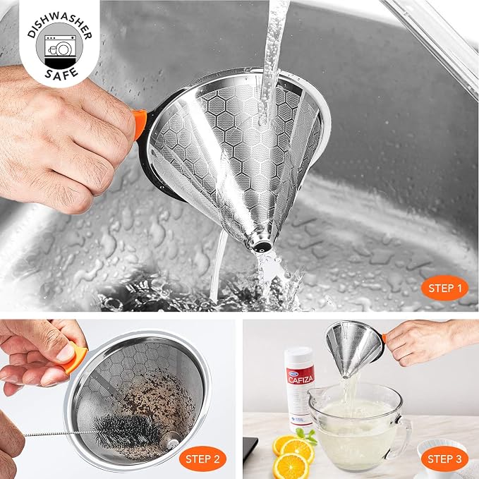 Pour Over Coffee Dripper, Stainless Steel Coffee Filter Reusable Pour Over - Image 5