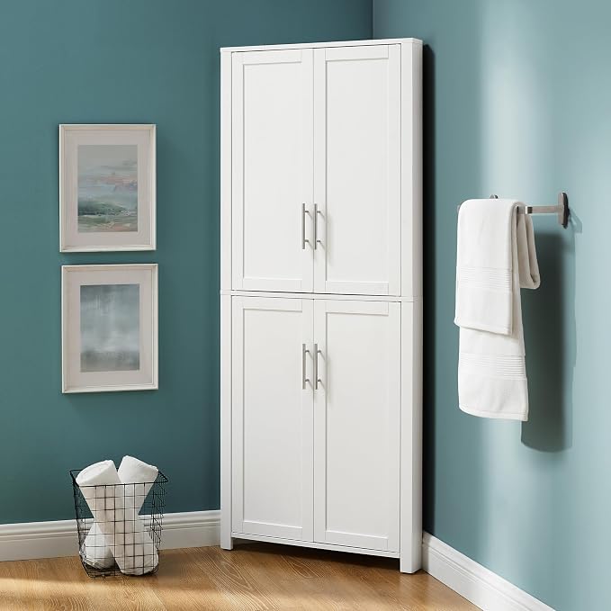 Crosley Furniture Savannah Traditional Corner Pantry Storage Cabinet - Image 7