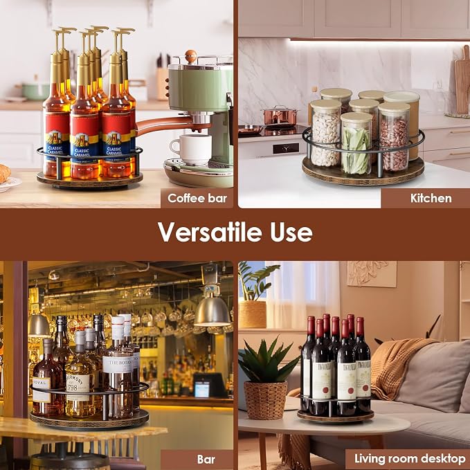 Nuovoware 7 Bottles Rotating Coffee Syrup Rack, Coffee Syrup Rack Organizer - Image 6