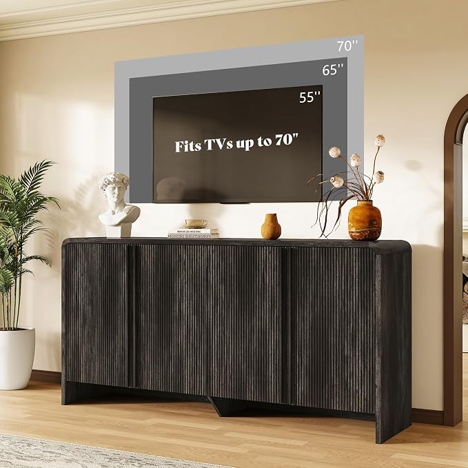 AMERLIFE 63" Fluted Sideboard Buffet Cabinet - Image 5