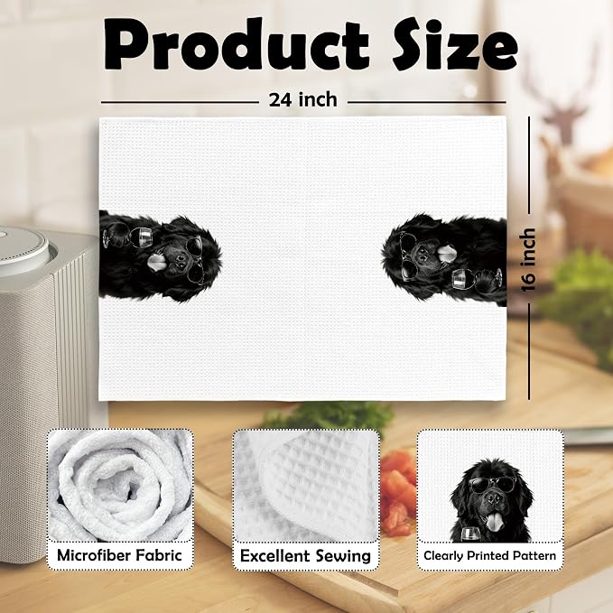 Funny Newfoundland Wine Bar Kitchen Dish Towels, Newfoundland Gifts - Image 6