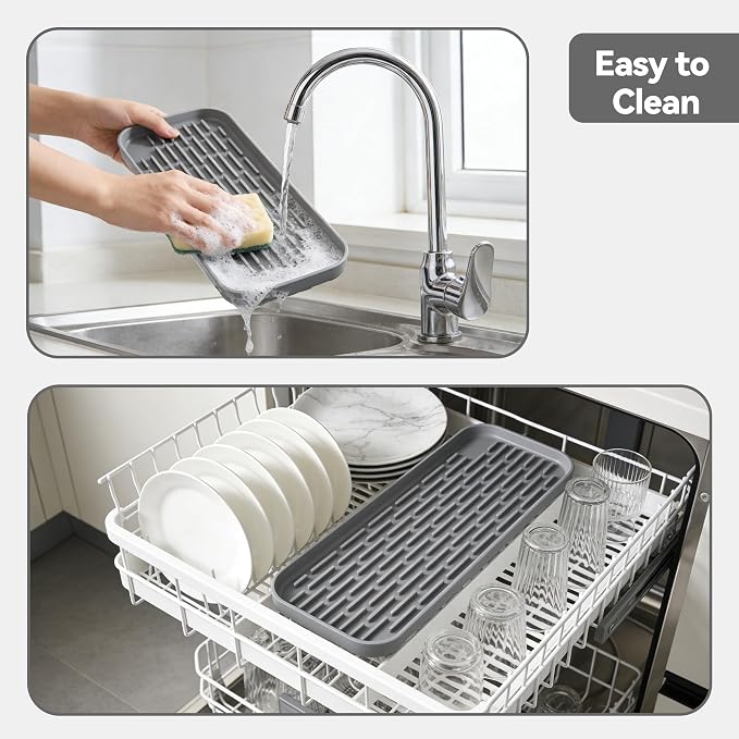 Drip Tray for Drink Dispenser, 1 Pack Gray Reusable Drip Pan for DD&HAPP Glass - Image 6
