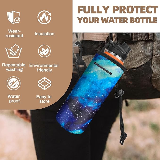 Water Bottle Carrier, Insulated Neoprene Water Gym Travel bottle Holder Bag - Image 5