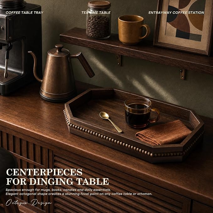 EOSAHR Acacia Wood Rustic Decorative Tray - Image 5