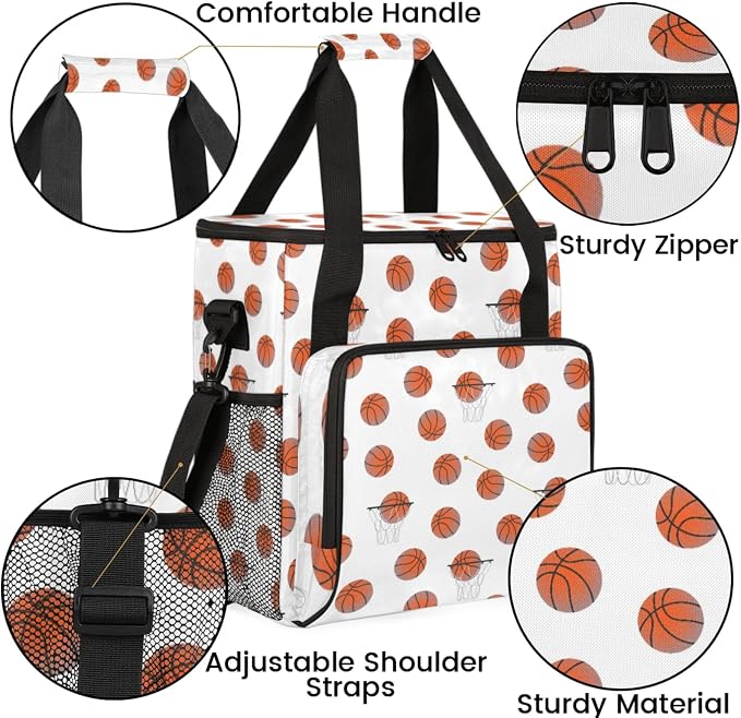 Basketball Coffee Maker Travel Bag, Basketball Large Carrying Storage Case - Image 6