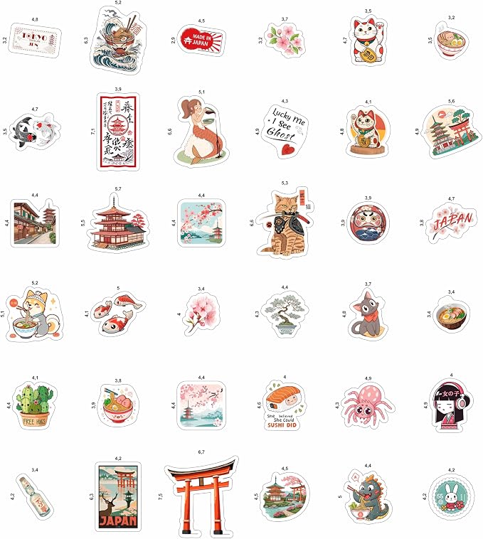 100Pcs Japanese Stickers, Japan Stickers - Image 3