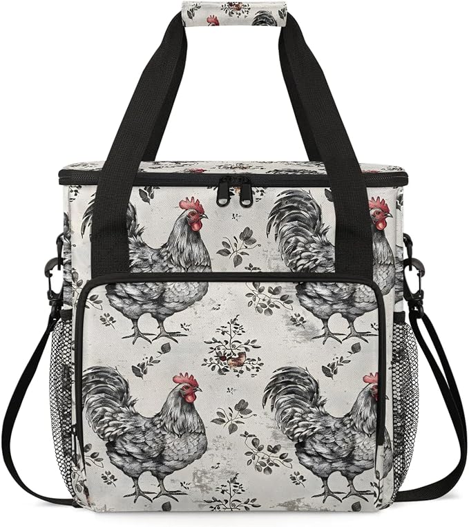 Farmhouse Chicken Hen Coffee Maker Carring Bag, Large Insulated Storage by Home