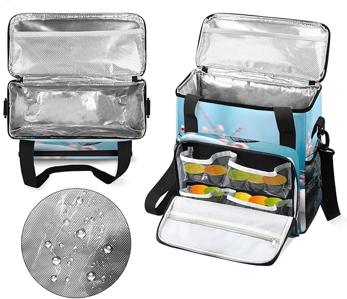 Zen Stone Flower Coffee Maker Carring Bag, Large Insulated Storage Organizer - Image 3