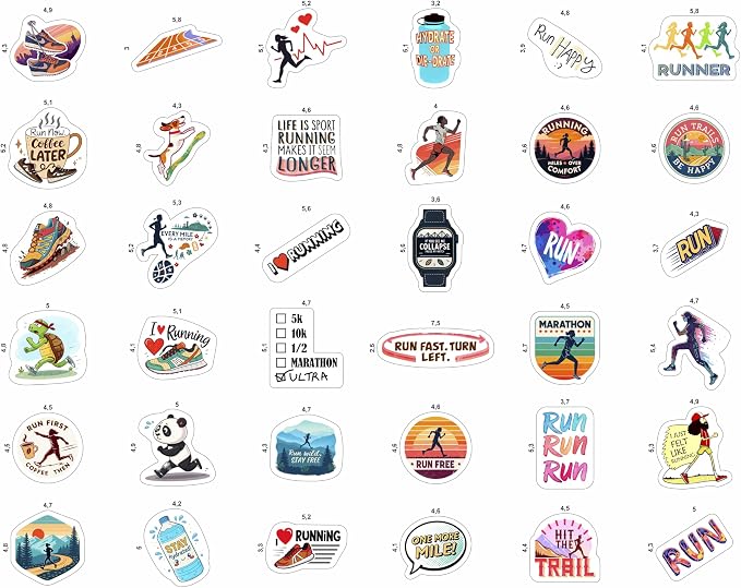 100Pcs Running Stickers for Water Bottles, Run Stickers, Runner Decals - Image 4
