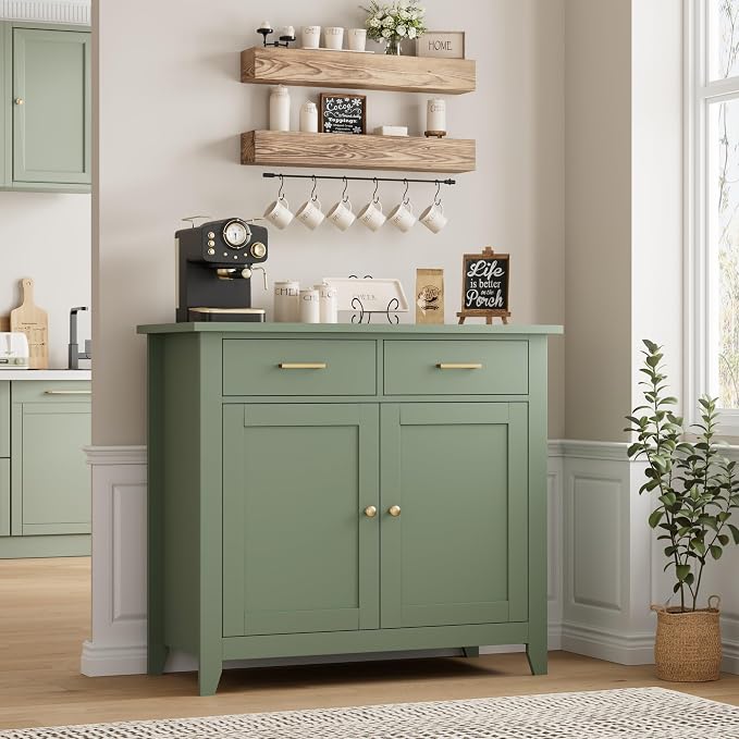 HORSTORS Kitchen Storage Cabinet, Modern Farmhouse Buffet Cabinet - Image 2