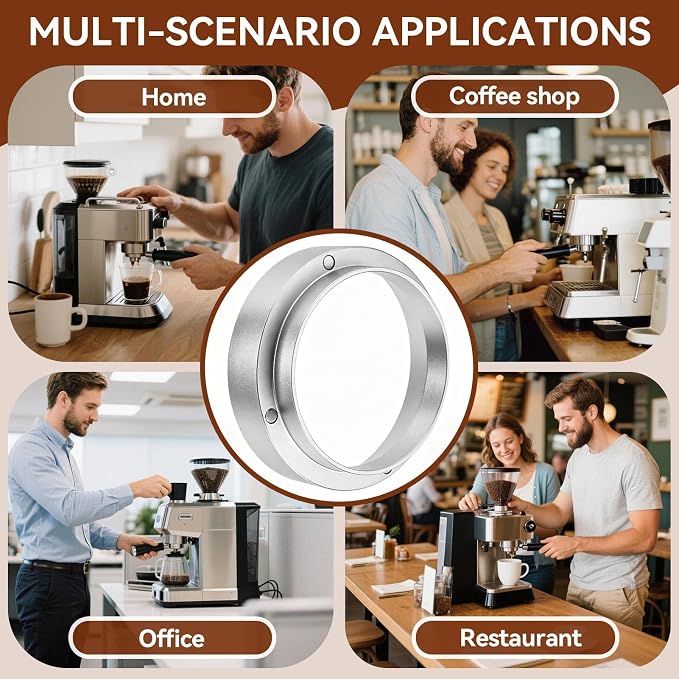 58mm Portafilter Funnel with Magnetic, Aluminum Magnetic Coffee Dosing Ring - Image 6